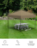 Arigeas Pop Up Canopy Tent 10'x10' with Adjustable Height, Easy Outdoor Sun Shade Shelter for Party, Event, Patio