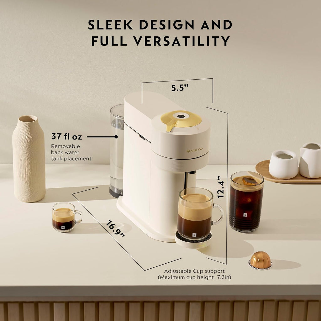 Vertuo Next Coffee and Espresso Maker, Creamy White and Gold