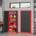 AUHUP 71" Metal Cabinet with 5 Adjustable Shelves, Garage Storage Cabinets with Locking Doors,Tool Storage Cabinet for Home Office,Warehouse,Workshop(Red Black)