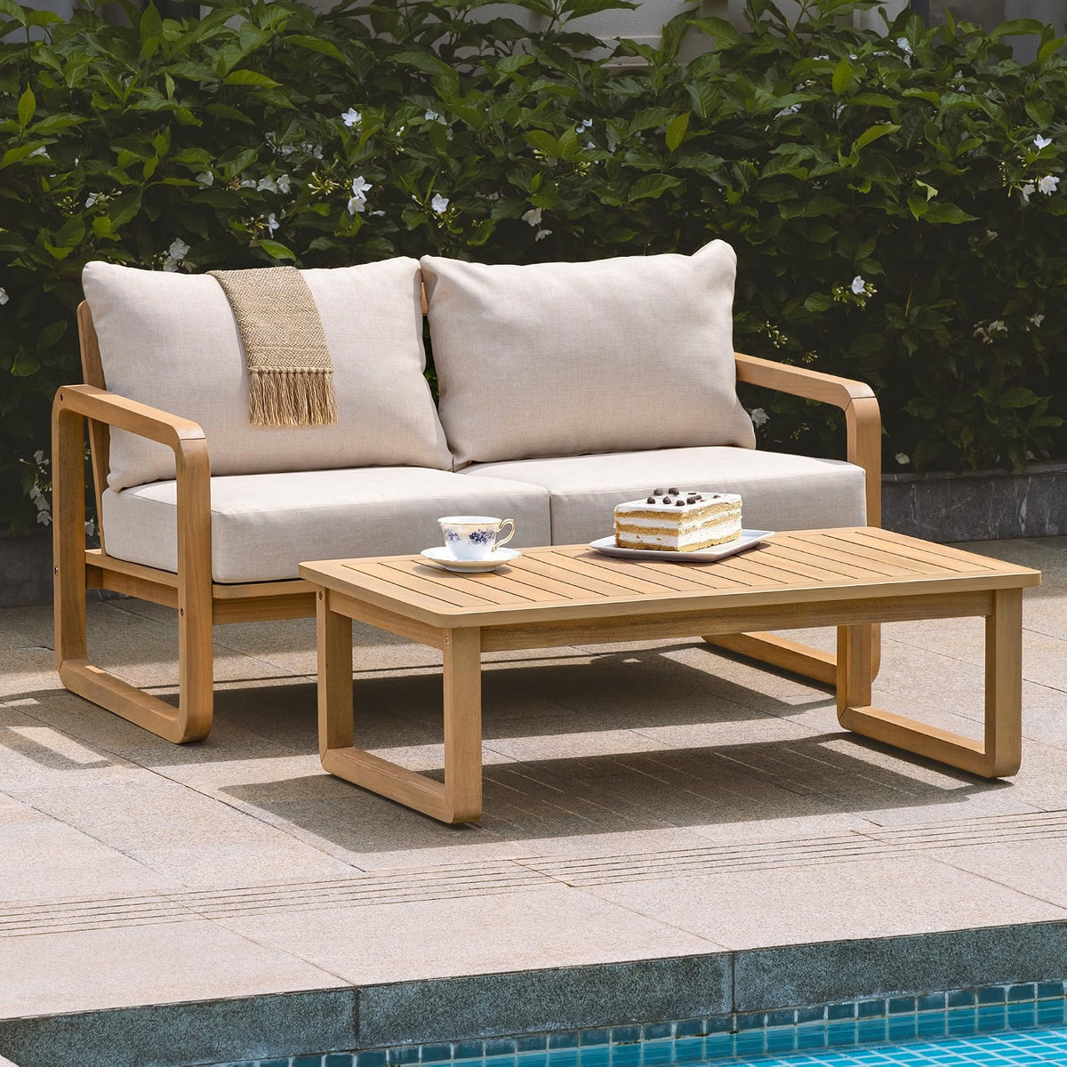 Heavy Duty 500lbs Weight Capacity Wicker Bistro Table and Chairs Set of 2 with Premium Olefin Fabric Soft Cushions
