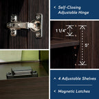 Sauder Select 2 Door Storage Cabinet, Reclaimed Pine Finish