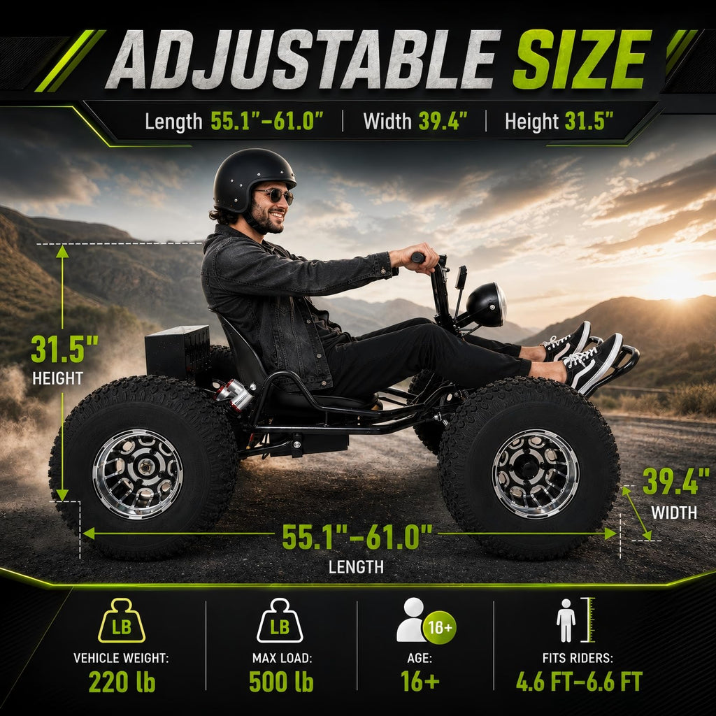 72V 3000W Electric Off-Road Go Kart for Adults & Teens