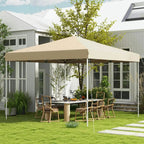 Barara King Outdoor Canopy Tent, Patio Portable Canopy,13' x 13' Pop Up Canopy Tent with Height Adjustable, Carry Bag for Outdoor, Garden, Patio, Beige