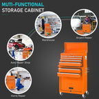 SUNCROWN 2-IN-1 Tool Chest, 8-Drawer Rolling Tool Chest with Hooks and Lockable Wheels,Metal Storage Detachable Top Tool Box with Lockable Wheels for Garage, Workshop, Art Studio(Black)