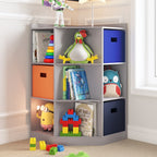 RiverRidge Kids Corner Playroom Cabinet with 6 Toy Storage Cubbies and 3 Shelves - White
