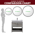 Modern Round Aluminum Wall Mirror, Decorative Circular Metal Frame Mirror for Living Room, Bedroom and Entryway