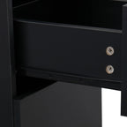 UBesGoo Barber Station Cabinet Wooden Hair Styling Storage Locker Beauty Salon Equipment, Black