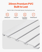 VEVOR Slat Wall Paneling, 8 x 4 ft, PVC Garage Slatwall with Accessories, White Slat Wall Easy-to-Install Adjustable Slatwall Panel with Coupling Structure & DIY Cutting, Fits for Storage & Display