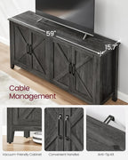Buffet Cabinet Sideboard Storage Cabinet with Adjustable Shelves for Living Room Rustic Walnut