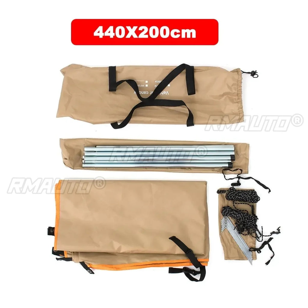 Portabl Car Side Awning Rooftop Tent Waterproof Side Tent Sun Shelter For Outdoor Camping Garden Patio Pool Exterior Part