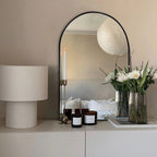 Modern Arch Aluminum Bathroom Wall Mirror, Wall Mounted Vanity Mirror for Bathroom, Bedroom and Home Decor