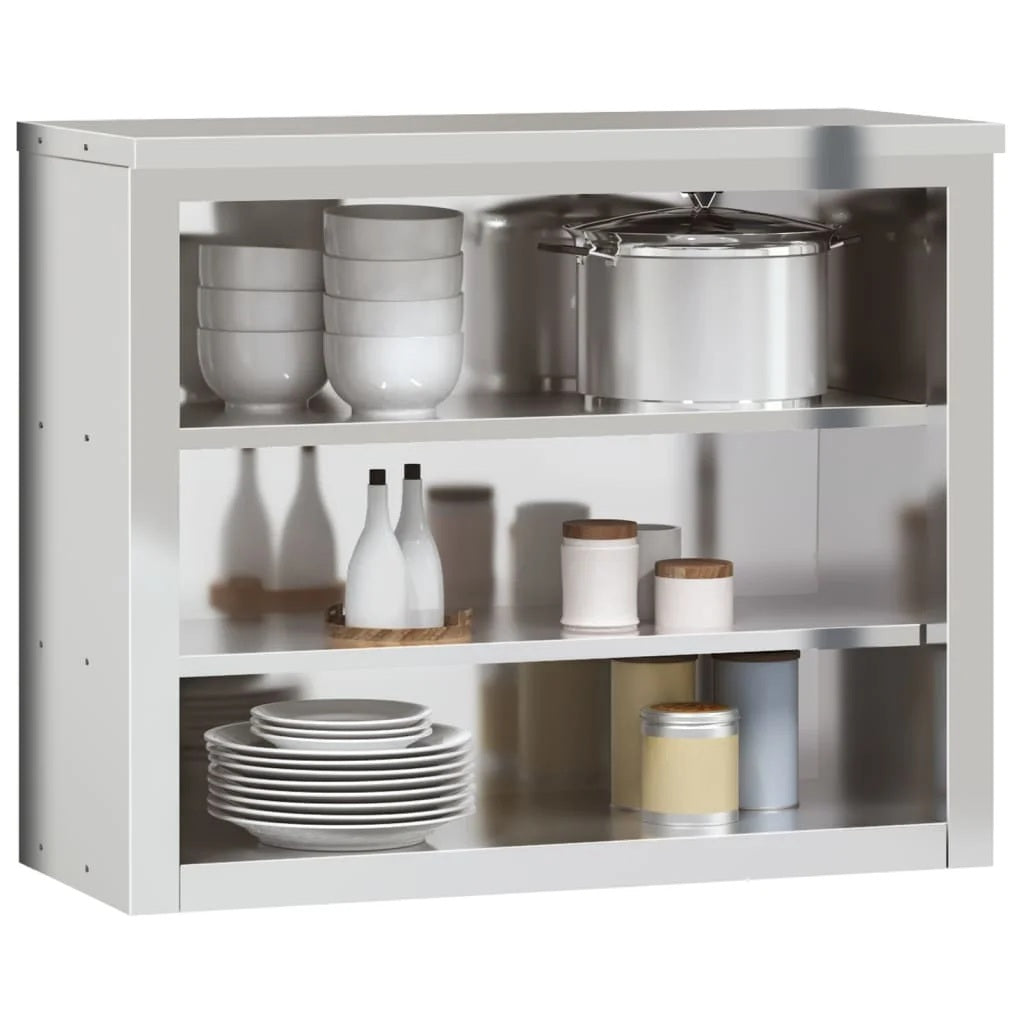 vidaXL Kitchen Wall Cabinet with Shelf Storage Restaurant Stainless Steel