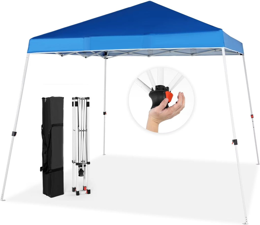 Abba Patio 10'x10' Outdoor Pop up Canopy Tent  w/ Carry Bag, Blue