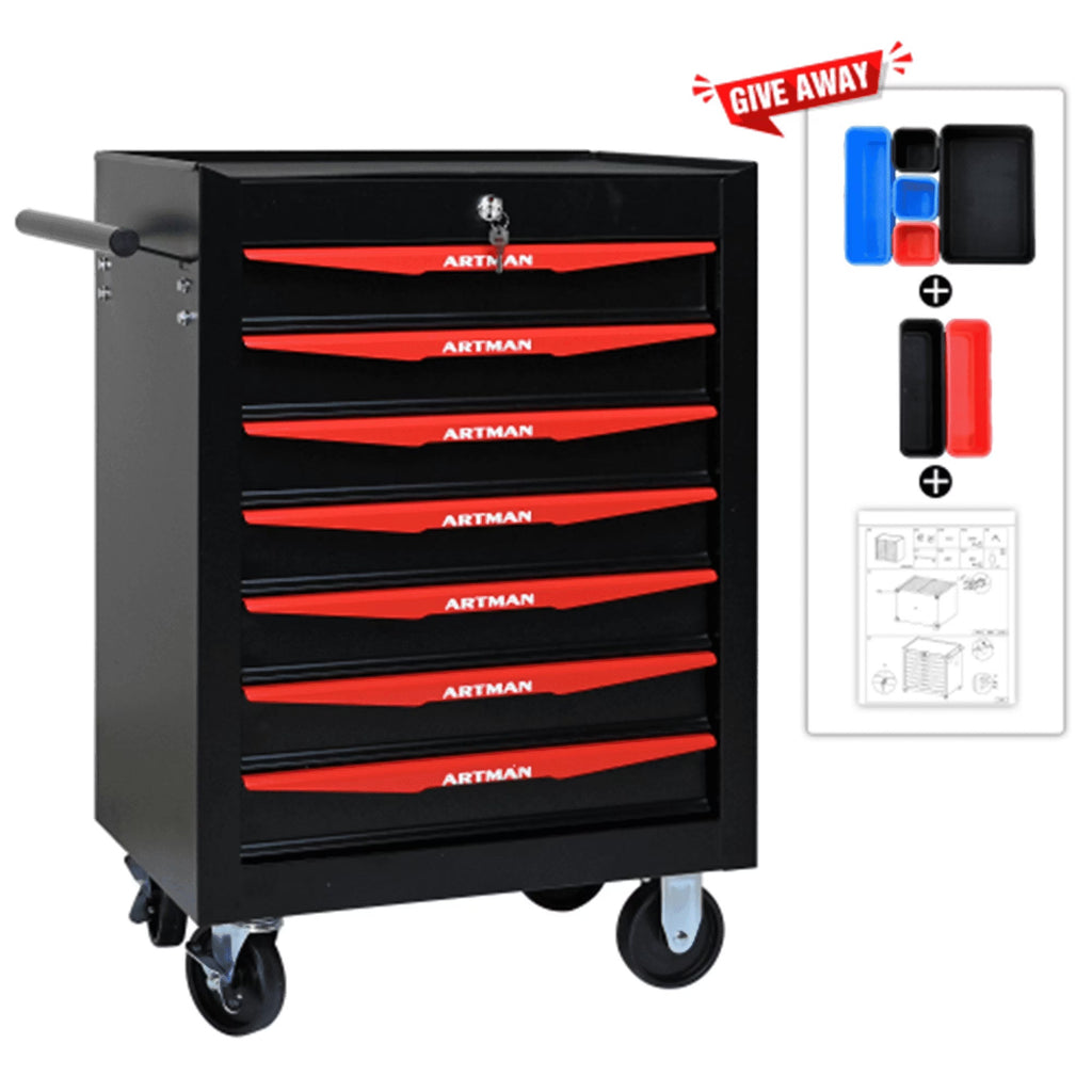 ARTMAN  20" 5-Drawer Rolling Metal Tool Chest Cabinet,Steel Tool Storage Box Organizer for Garage Workshop Warehouse
