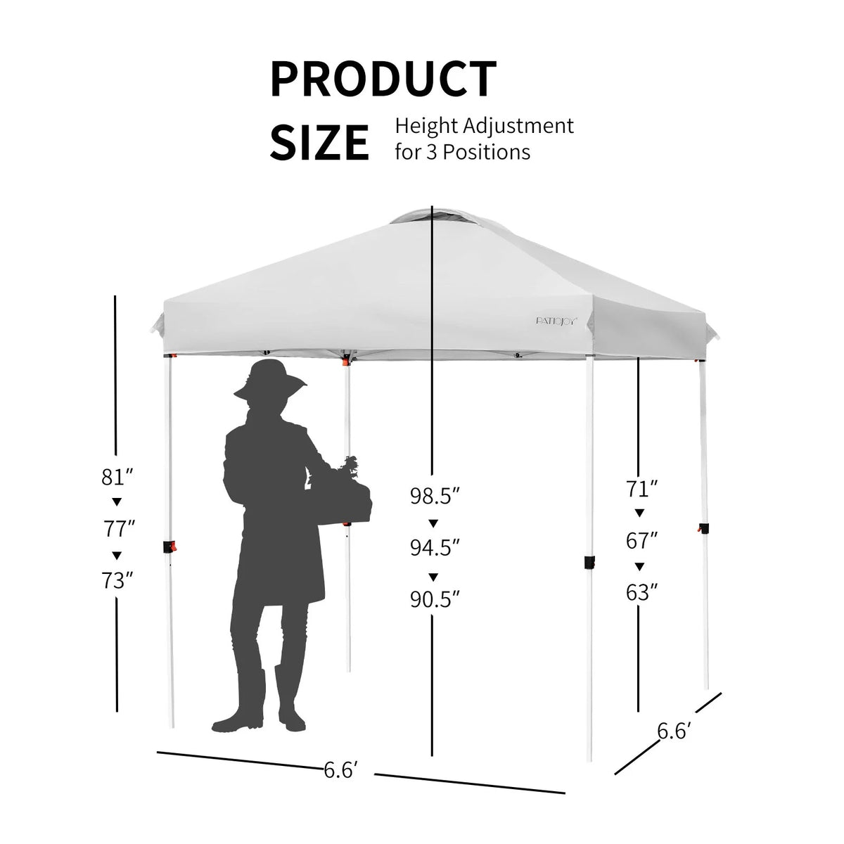 Patiojoy 6.6-?x 6.6-?Pop-up Canopy Tent Outdoor Camping Sun Shelter w/ Portable Roller Bag & 4 Weight Bags Blue