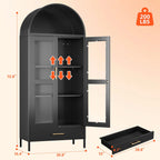 GangMei 71 Inches Tall Metal Garage Storage Cabinets with 5 Adjustable Shelves & Pegboards, Lockable Steel Black Storage Cabinet with Doors for Office, Home, School, Shops, Garage, Assembly required