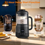 8-in-1 Nut Milk Maker with Silent Shield 12H Delay Start/Keep Warm 35oz