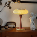 Mushroom Lamp Table Lamp for Bedroom,Desk Bedside Small Lamps for Living Room Night Stands,Mushroom Decor Cute Mini Modern Mid Century Lamps,Aesthetic Home Living Room Decor (Gold+ Yellow Shade)