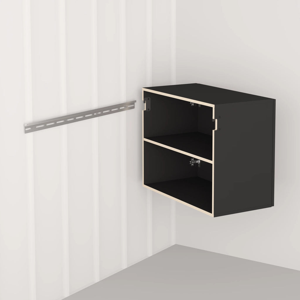 Prepac HangUps 30" Upper Wooden Garage Storage Cabinet in Black