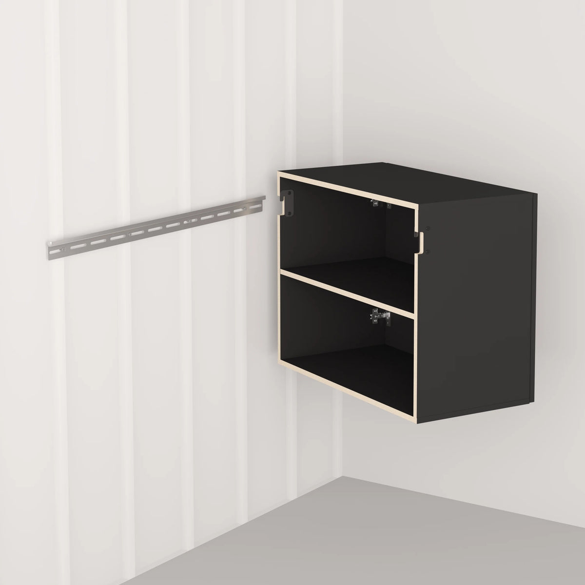 Prepac HangUps 30" Upper Wooden Garage Storage Cabinet in Black