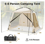 10x10 Screen Tent, Portable Screen House for Camping & Patios - Easy Setup Canopy with Mesh Walls, 2 Doors & Carry Bag Beige