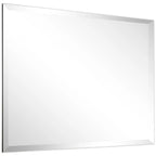 Frameless Beveled Prism Wall Mirror, Clear Square or Rectangular Decorative Mirror for Bathroom, Bedroom and Home Decor