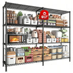 NTGFU 1500 LBS Storage Shelves, 61.7"W Wire Shelving Unit, 5 Tier Metal Shelving for Storage, Rack Shelves for Storage, Heavy Duty Garage Shelf, Pantry Shelves, Kitchen Shelving