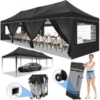 HOTEEL Canopy 10'x20' Pop Up Canopy Tent Heavy Duty Waterproof Adjustable Commercial Instant Canopy Outdoor Party Canopy Parties,Wedding,Outside Patio,Event,Backyard,White