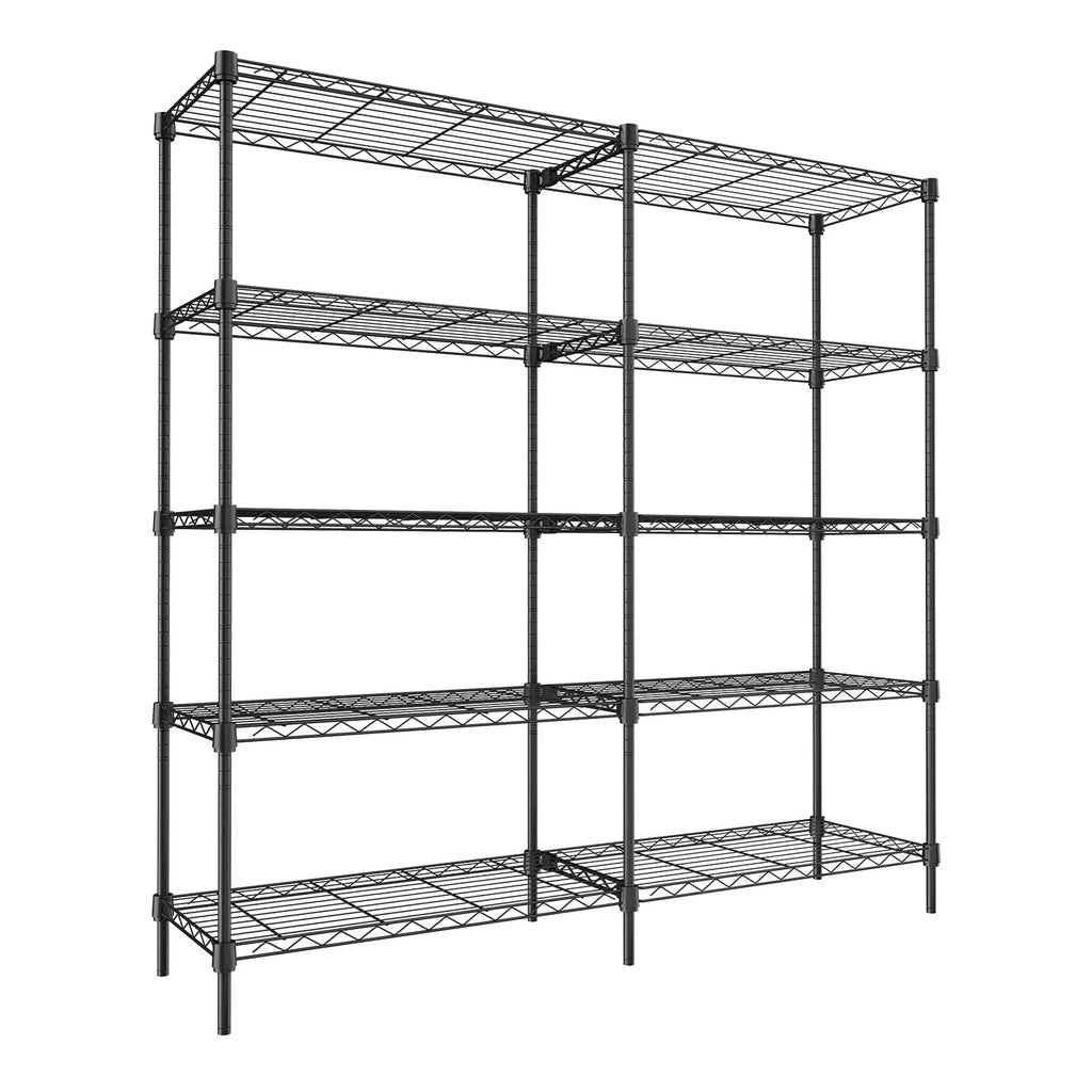Zzistar Wire Shelving Garage Shelving ,5 Tier Heavy Duty Adjustable Garage Shelves, Storage Rack for Storage Warehouse Pantry Closet