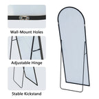64x21 Full Length Floor Mirror, Large Full Body Aluminum Alloy Frame Standing Mirror with Stand and Wall Mount Option