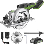 24V Brushless 4.5" Mini Circular Saw Kit, 6500 RPM Compact Cutting Saw with Blade, Battery, and Charger