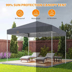 Puppys 10 X 10ft Pop Up Canopy Tent Easy Set up Outdoor Instant Straight Legs Portable Gazebo Shelter with Wheeled Bag for Camp Beach Patio and Garden (Blue)