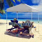 Patiojoy 6.6-?x 6.6-?Pop-up Canopy Tent Outdoor Camping Sun Shelter w/ Portable Roller Bag & 4 Weight Bags Blue
