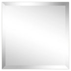 Frameless Beveled Prism Wall Mirror, Clear Square or Rectangular Decorative Mirror for Bathroom, Bedroom and Home Decor