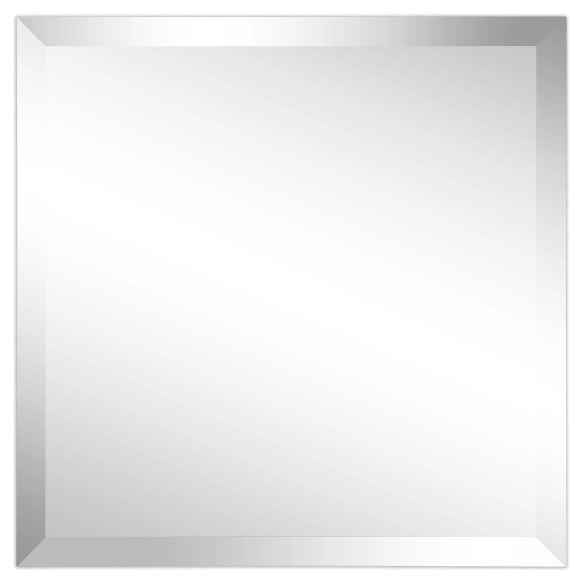 Frameless Beveled Prism Wall Mirror, Clear Square or Rectangular Decorative Mirror for Bathroom, Bedroom and Home Decor