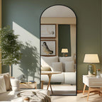 Arched Full Length Floor Mirror, Large Full Body Standing and Wall Mounted Mirror for Bedroom, Living Room and Home Decor