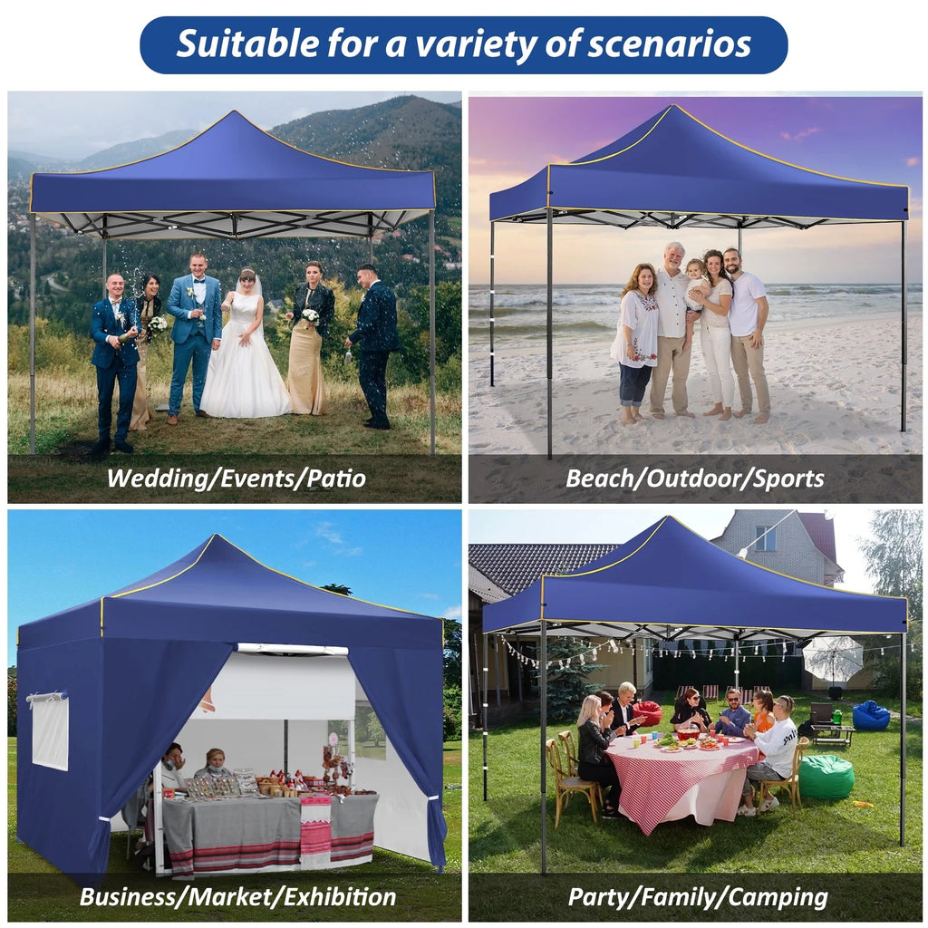 SANOPY 10'x10' Pop up Canopy Tent Anti-UV Waterproof Outdoor Gazebo Instant Party Wedding Backyard Canopy Tent Shade Shelter for Backyard, Patio, Parties,Khaki