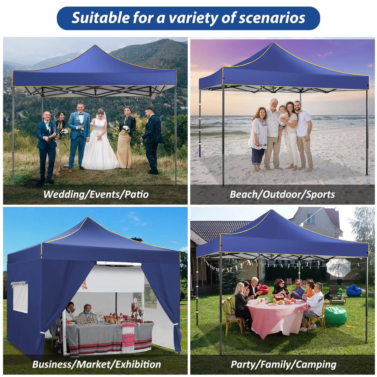 SANOPY 10'x10' Pop up Canopy Tent Anti-UV Waterproof Outdoor Gazebo Instant Party Wedding Backyard Canopy Tent Shade Shelter for Backyard, Patio, Parties,Khaki
