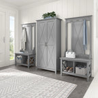 Key West Tall Storage Cabinet with Doors in Bing Cherry - Engineered Wood