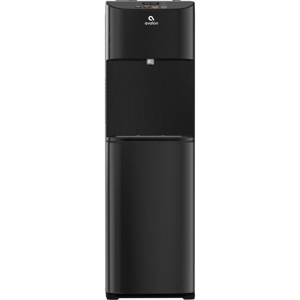 Avalon Electric Bottleless Water Cooler Water Dispenser - 3 Temperatures, Digital Clock with Temperature Control, Self Cleaning, Black Stainless Steel