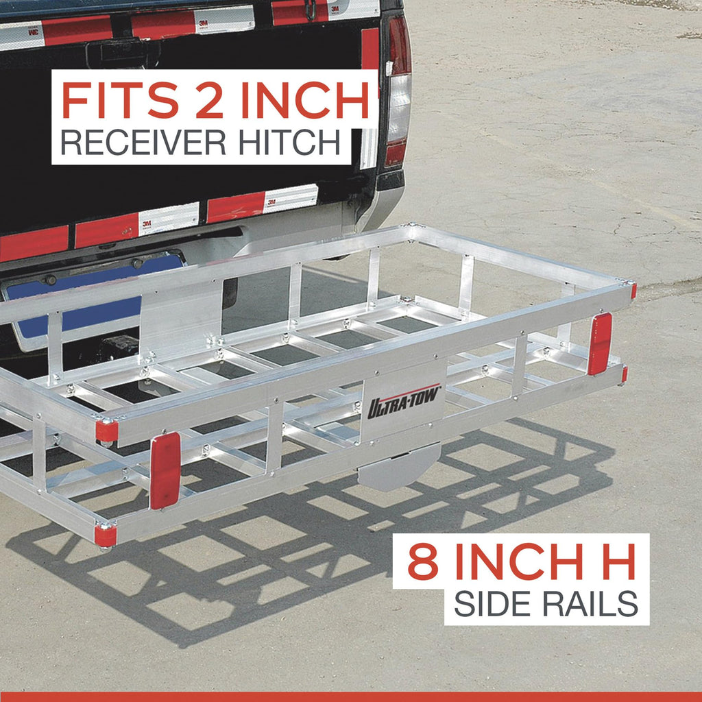 Aluminum Hitch Cargo Carrier- 500-Lb Capacity Silver 49inx22.5inx8inH
