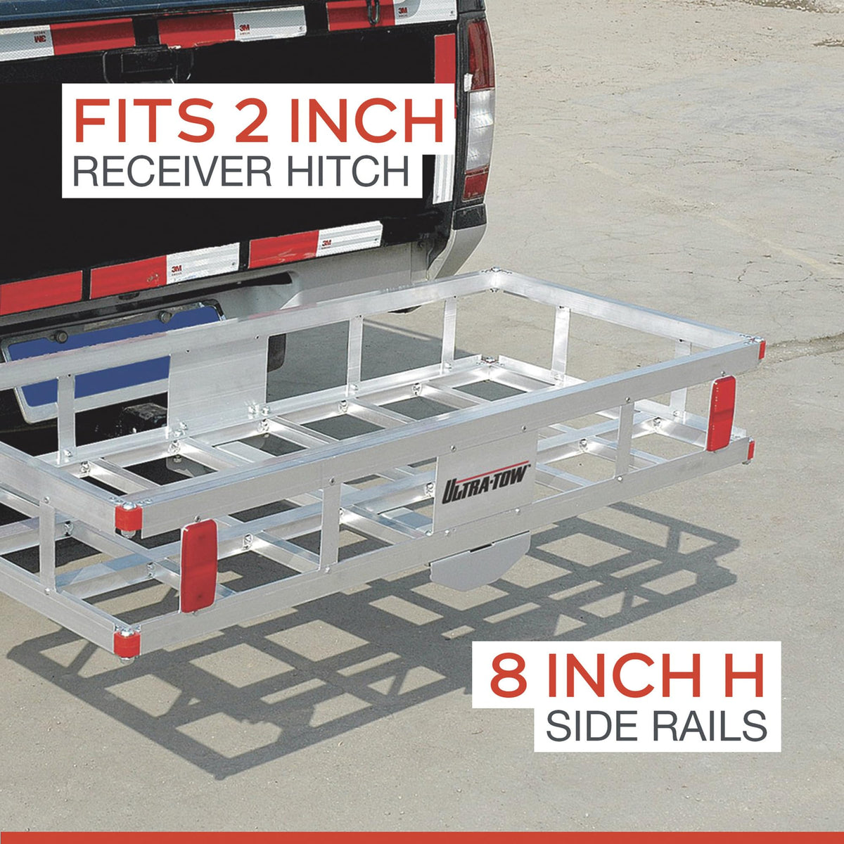 Aluminum Hitch Cargo Carrier- 500-Lb Capacity Silver 49inx22.5inx8inH