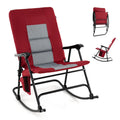 Oversized Folding Rocking Chair – Padded Patio Lounge with Metal Frame & Side Pocket