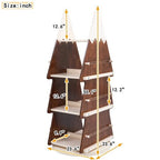 Christmas Rotating Bookshelf Wooden Storage Rack for Kids Room 360° Display Organizer for Study Room