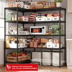 NTGFU 1500 LBS Storage Shelves, 61.7"W Wire Shelving Unit, 5 Tier Metal Shelving for Storage, Rack Shelves for Storage, Heavy Duty Garage Shelf, Pantry Shelves, Kitchen Shelving