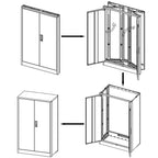 Metal Storage Cabinet with Locking Doors and Adjustable Shelf, Folding Filing Storage Cabinet, Rolling Storage Locker Cabinet for Home Office,School,Garage, White