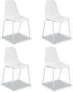 Isla Modern Kitchen Chairs Set of 4, Plastic Dining Chair with Metal Legs, Quick Assembly Simple Cafe Chairs Plastic for Indoor or Outdoor, Ocean Teal