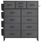 12 Drawer Fabric Dresser, Tall Bedroom Chest of Drawers with Storage