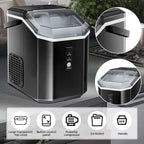 LHRIVER Countertop Nugget Ice Maker, 35Lbs/24H, Soft Chewable Ice, Ice Scoop, Self-Cleaning, White