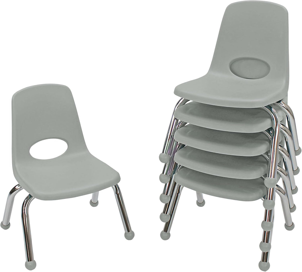 10" School Stack Chair with Swivel Glides, Purple, 6-Pack